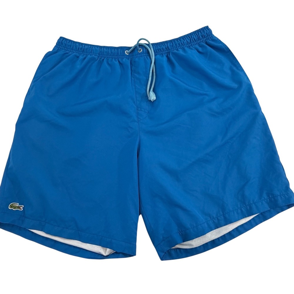 Lacoste Blue Solid Swim Trunks, 3XL